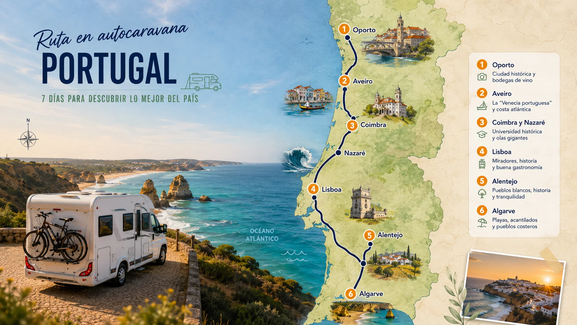 Ruta de 7 días por Portugal en autocaravana