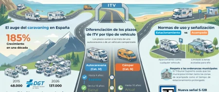 Normativa DGT 2026 para autocaravanas y campers: qué cambia y cómo te afecta